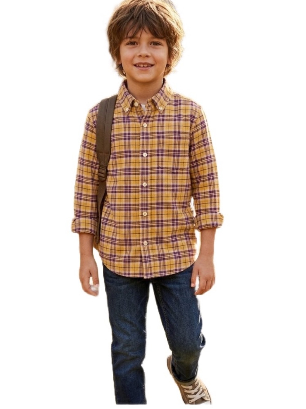 GAP Plaid Button Down Shirt Youth Size S 6/7